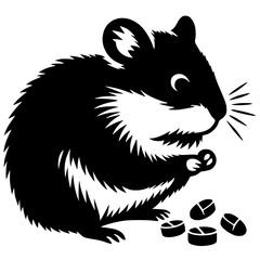 Hamster silhouette vector design