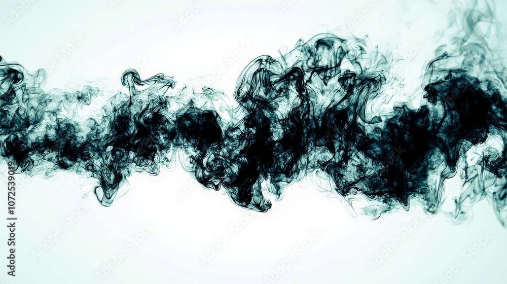 Poster Abstract dark smoke swirling against a light background creating a mysterious and artistic visual effect perfect for design and creative projects