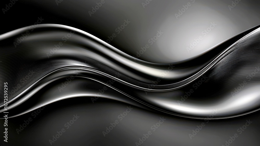 Poster elegant flowing lines on a smooth dark background, creating an atmospheric and modern feel perfect f