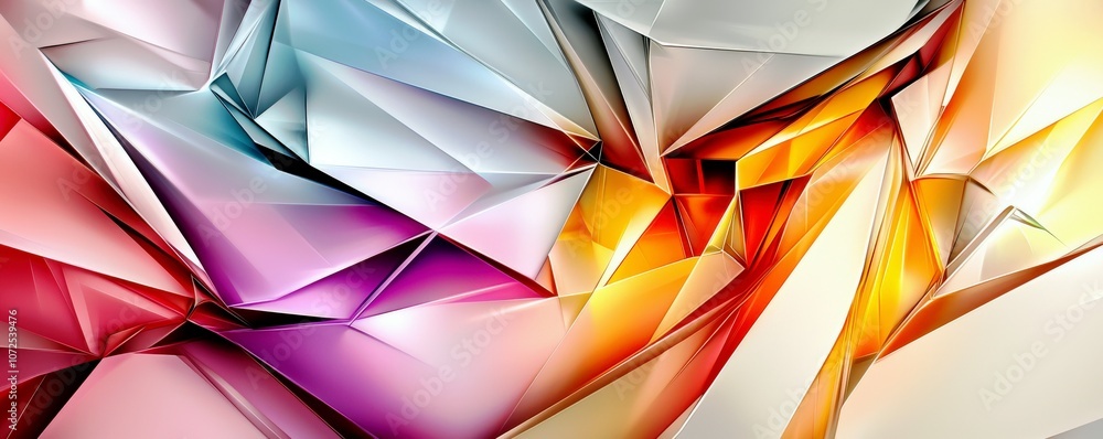 Poster vibrant abstract geometry with sharp angles and colorful gradients perfect for modern design project