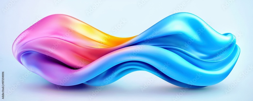 Poster colorful abstract waves of smooth fabric flowing elegantly through a minimalistic background in shad