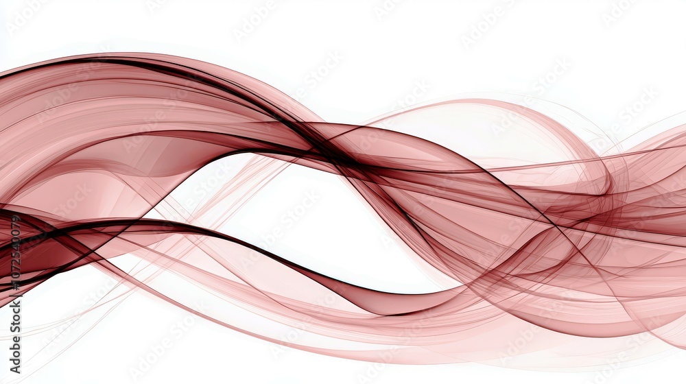 Poster elegant flowing waves in soft shades of red and pink, creating a soothing and dynamic visual effect,