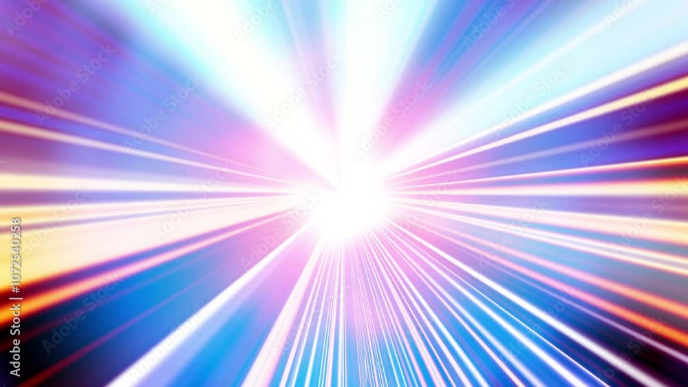 Leinwandbilder abstract loop animation of beautiful center blue shine light ray background. abstract motion backgro