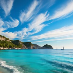 Obraz premium Paradise sea landscape with water and beautiful nature background