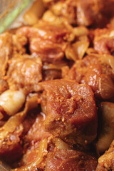 pork kebab is delicious and juicy, beautiful food photo