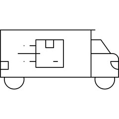 Delivery truck single vector icon