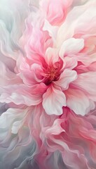 Fototapeta premium Cosmos flower with soft pinks and white, petals swirling like clouds in a dreamy, art design