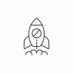 spaceship project launch icon sign vector