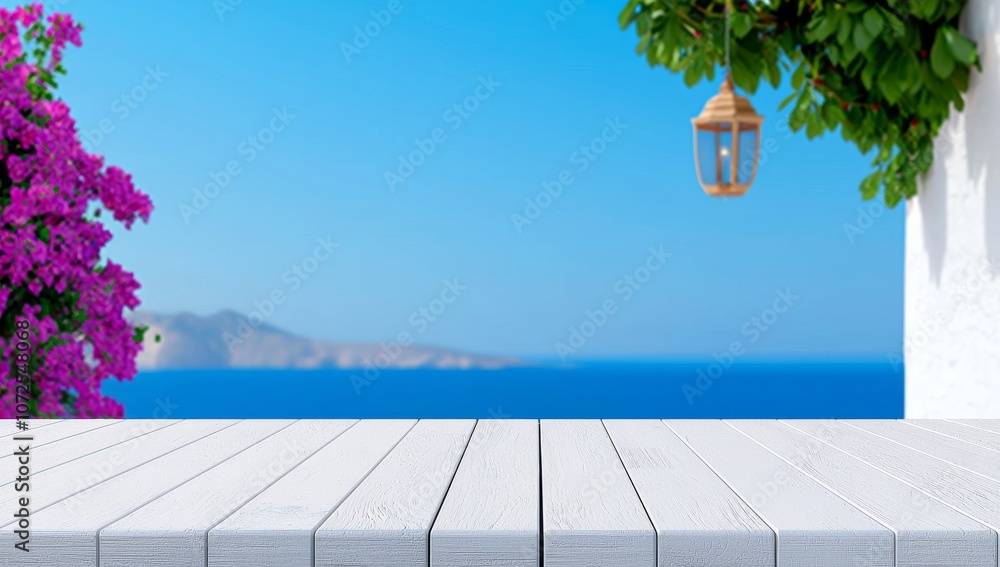 Poster kitchen interior background with counters or tables. decoration surface using wood texture and table