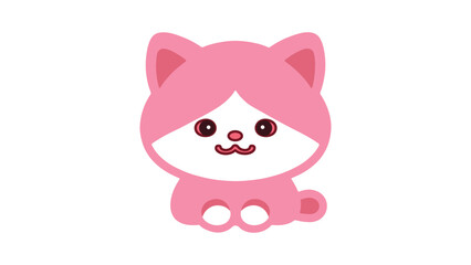 Pink color vector Design Cat 