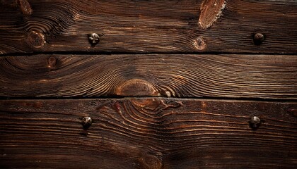 Obraz premium dark wood texture weathered rustic wood background from old planks with rusty nails