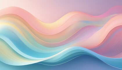 Fototapeta premium soft pastel wave design with transparent gradient elements generative ai