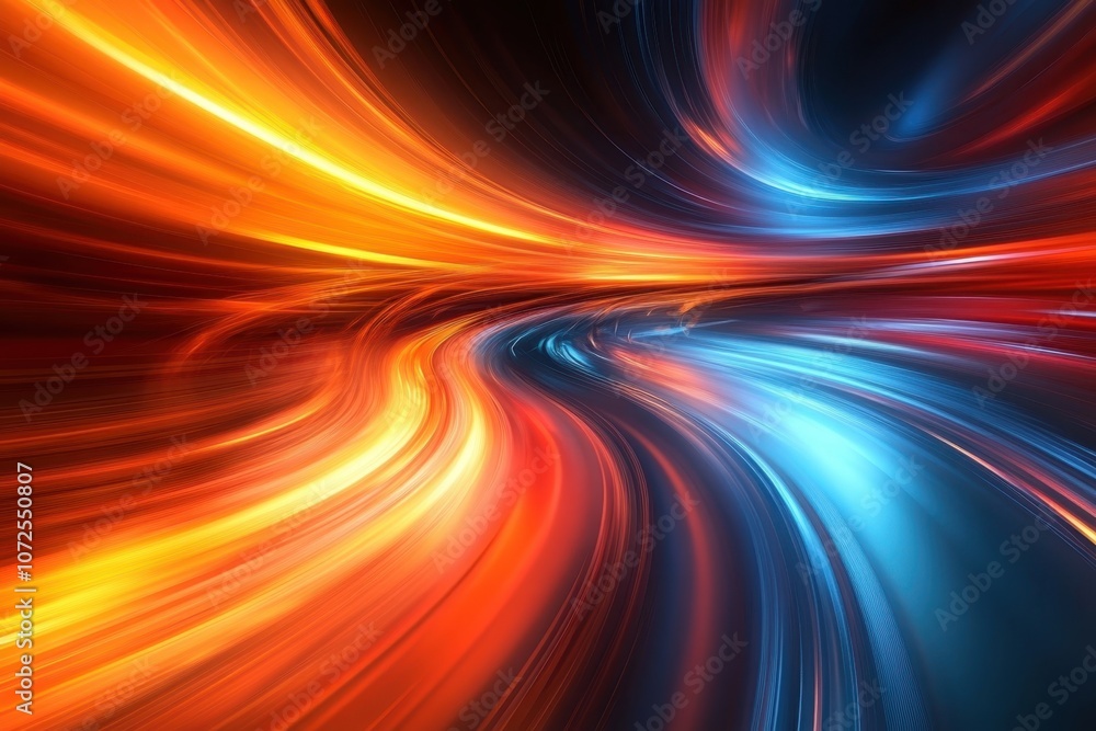 Poster vivid abstract light trails create a mesmerizing motion effect in vibrant colors