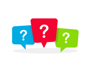 Question Mark Bubbles vector illustration. FAQ and quiz concept.