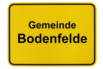 Illustration eines Ortsschildes der Gemeinde Bodenfelde in Niedersachsen