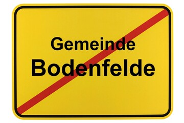 Illustration eines Ortsschildes der Gemeinde Bodenfelde in Niedersachsen