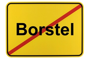 Illustration eines Ortsschildes der Gemeinde Borstel in Niedersachsen