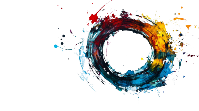 colorful abstract ring on transparent background