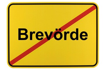 Illustration eines Ortsschildes der Gemeinde Brevörde in Niedersachsen