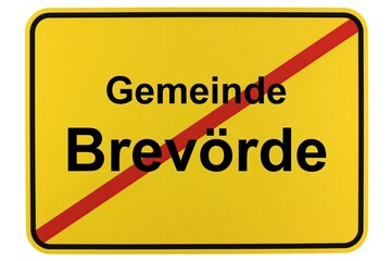 Illustration eines Ortsschildes der Gemeinde Brevörde in Niedersachsen