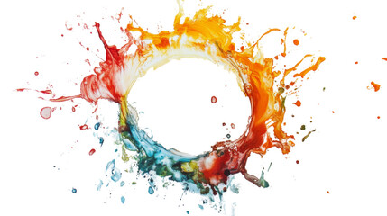 colorful abstract ring on transparent background