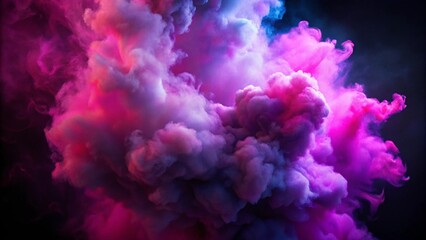 Fototapeta premium vibrant pink and purple smoke against dark background ethereal vapor colorful abstract vertical format 