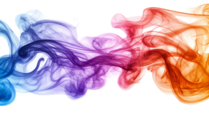 colorful smoke on a transparent background
