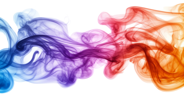 colorful smoke on a transparent background