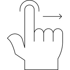 Drag right single vector icon