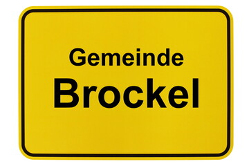 Illustration eines Ortsschildes der Gemeinde Brockel in Niedersachsen