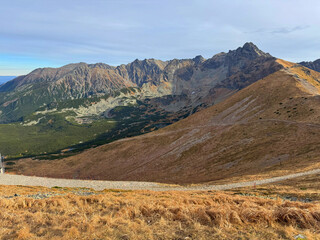 Views from Kopa Kondracka toward the Slovak Tatras, Slovakia, revealing expansive alpine landscapes and distant peaks