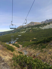 The cable car to Kasprowy Wierch, offering a scenic ride to the summit of the Tatra Mountains, Poland, with panoramic views of the surrounding landscape
