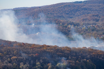 Wildfire spread on Neversink Mountain, Reading, Pennsylvania
