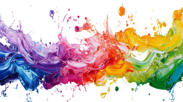 colorful explosion of colors on a transparent background