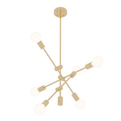 3d render chandelier pendant Ceiling Light with transparent background