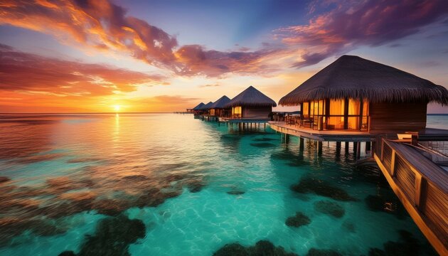 sunset in the Maldives