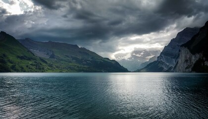 lake and mountains