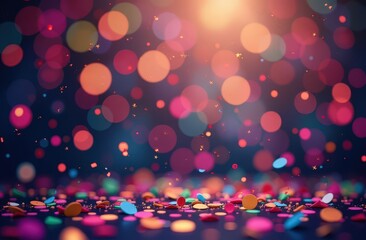 Celebration and colorful confetti party. Blur abstract background