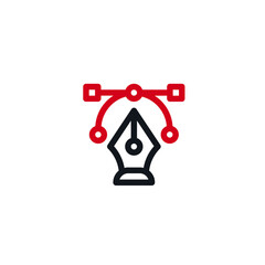 Pen tools icon flat vector design