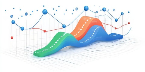 Colorful graph showcasing data trends and analysis for presentations
