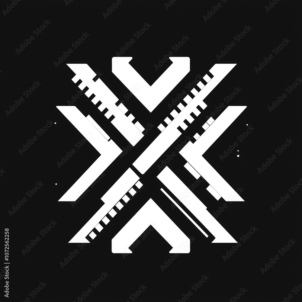 Poster abstract geometric pattern with intersecting lines and shapes