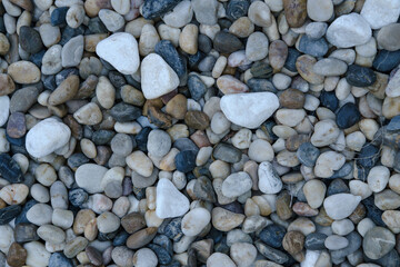 many small stones close-up, texture