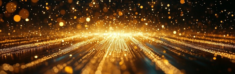 Abstract glowing dots and lines representing digital landscape and data flow visualization