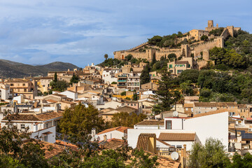 Obraz premium The Castle of Capdepra on the hill above the small town of Capdepera, Mallorca, Majorca, Balearic Islands, Spain, Europe