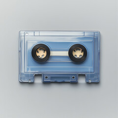 Obraz premium Cassette Tape on Ash Gray Background Top View with Vintage Light Vibe