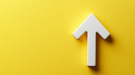 Chart arrow on yellow background, concept of economic decline and rates