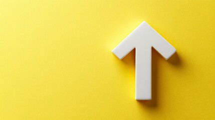 Chart arrow on yellow background, concept of economic decline and rates