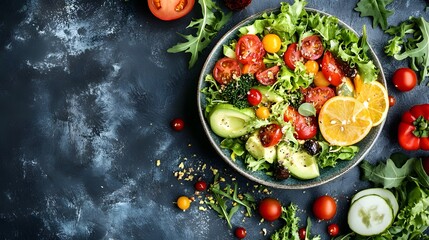 Healthy lunch in a stylish cafeteria or terrace