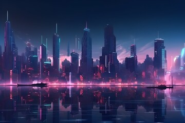 Fototapeta premium city skyline at night