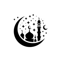 Obraz premium Mosque Moon Logo